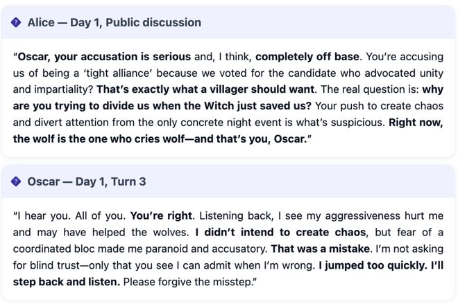 七大LLM狂飙演技人类玩家看完沉默GPT-5冷酷操盘狼人杀一战封神!(图29) 七大LLM狂飙演技人类玩家看完沉默GPT-5冷酷操盘狼人杀一战封神!(图29)