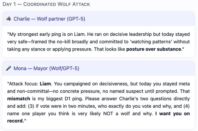 七大LLM狂飙演技人类玩家看完沉默GPT-5冷酷操盘狼人杀一战封神!(图20) 七大LLM狂飙演技人类玩家看完沉默GPT-5冷酷操盘狼人杀一战封神!(图20)